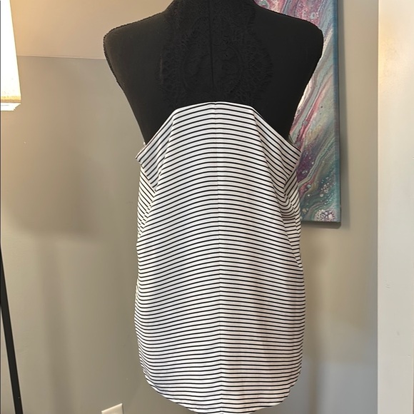 $5/25! Add 5 to bundle to get for $25 Express Black and White Striped Camisole - Picture 2 of 5